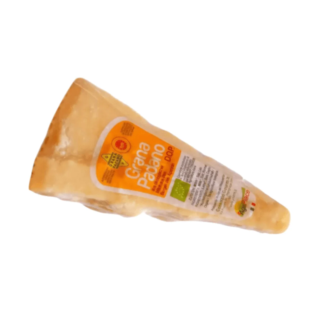 Organic Grana Padano 10 months 300 gr Italian Hard Cheese Bio, Agripiace Brand