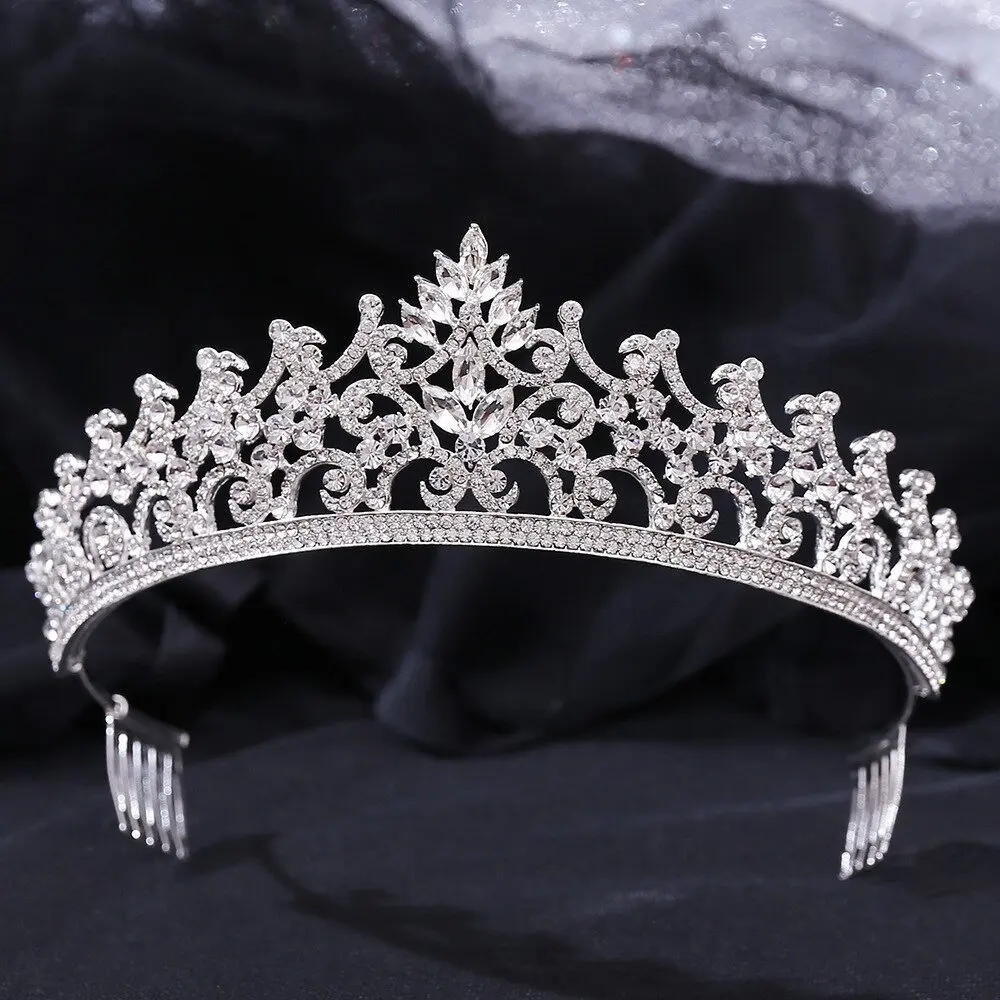 Indian Handmade Princess Jewelry Large Full Circle Rhinestones Queen Pageant Crown Bridal Jewelry Wedding Dress
