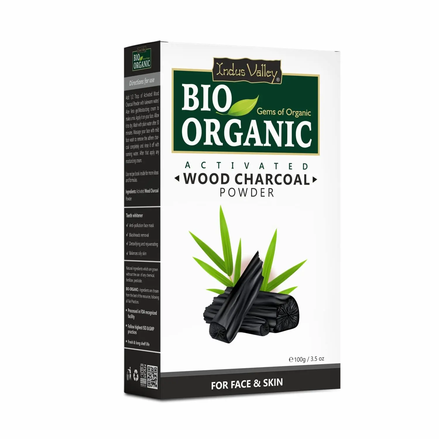 Bio Organic Activated Wood Charcoal Powder (Indian Healing Powder) Charcoal Pack OEM wholesale Herbs For Face & Skin Care 200g