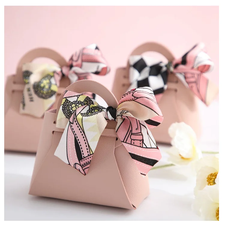 Creative Leather gifts Box With ribbon Wedding Favors and Candy Boxes For Birthday Party Supplies Chocolate Box Package