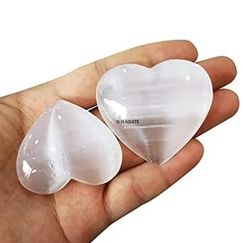 Best Quality Selenite Gemstone Hearts White Selenite Heart Top Quality Selenite Crystal Heart For Sale