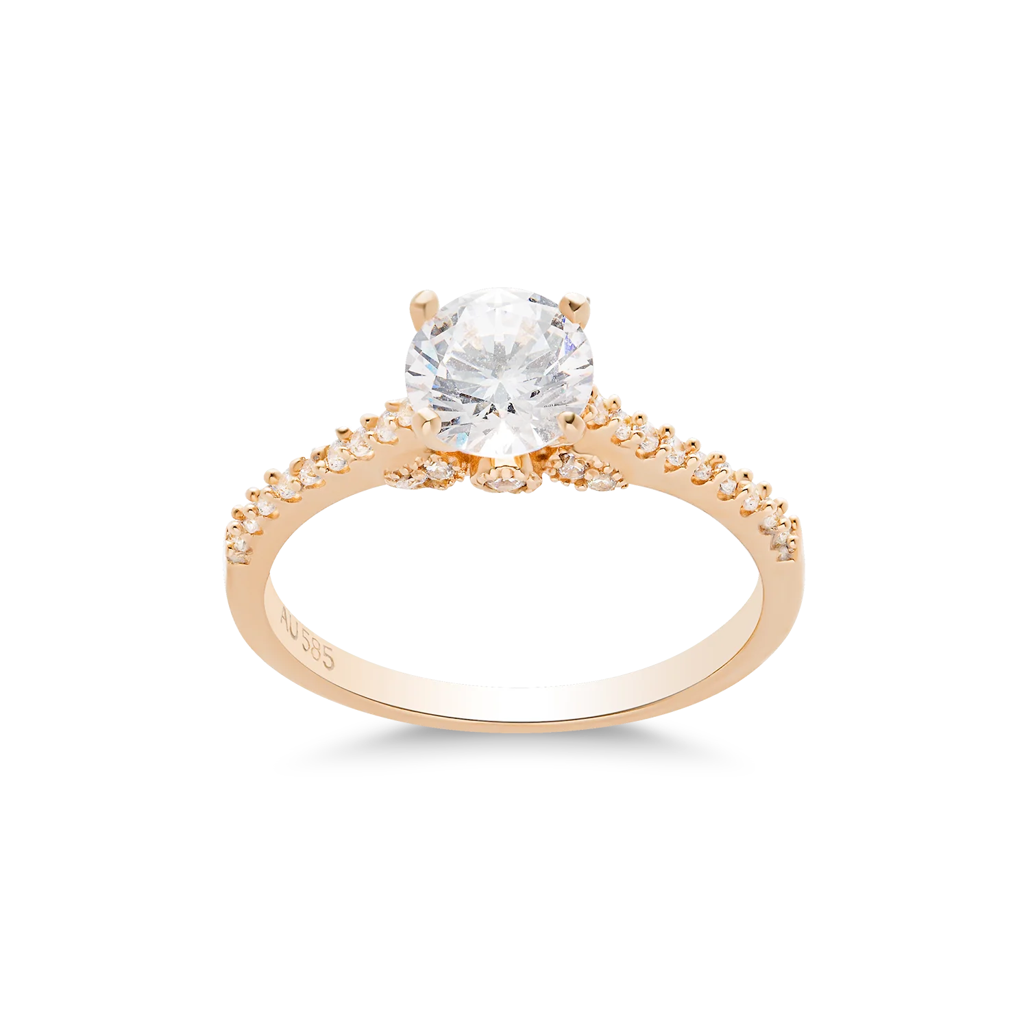 Hot selling high quality trendy design 14k gold engagement rings fine jewelry with cz gemstone Vietnam Manufacturer NDINO23