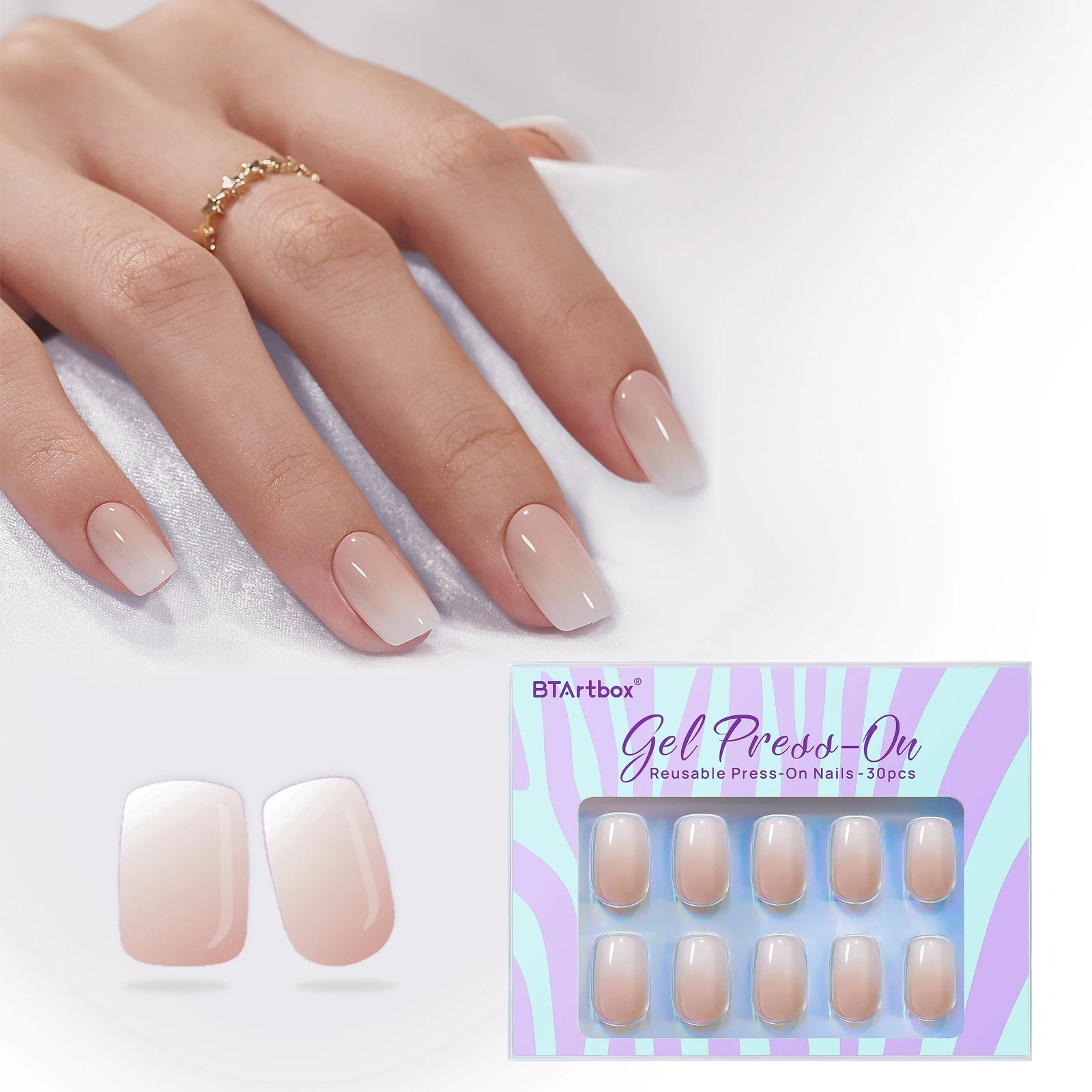 30 шт., искусственные накладные ногти