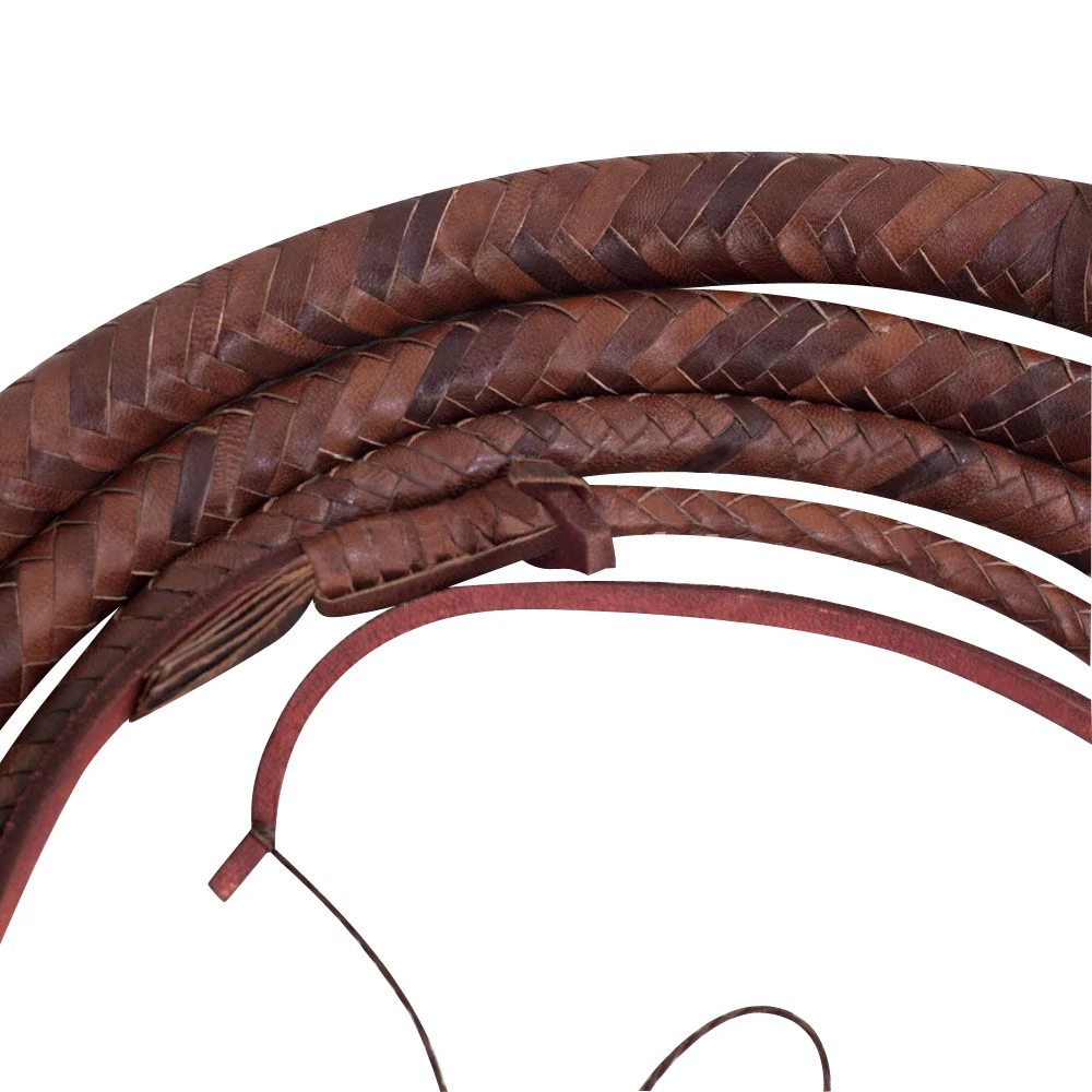 Latest Design Hand Made Heavy Leather Bull Whip Cow Hide 4 To 16 Feet 14 Plaits Custom Bullwhip Belly And Bolster Construction