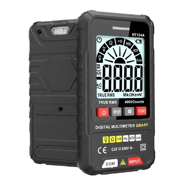 HABOTEST HT124A Smart Digital Multimeter 4000 Counts True RMS Auto Ranging Voltage Meter 600V AC DC Voltmeter