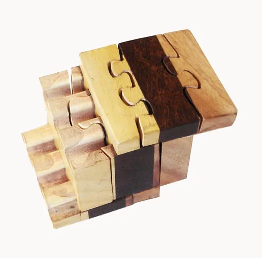 Pink Peony Handmade Wooden Jigsaw Puzzle Cube for Adults and Kids Artisan Crafted in India  Party & Fun Games Board Gam