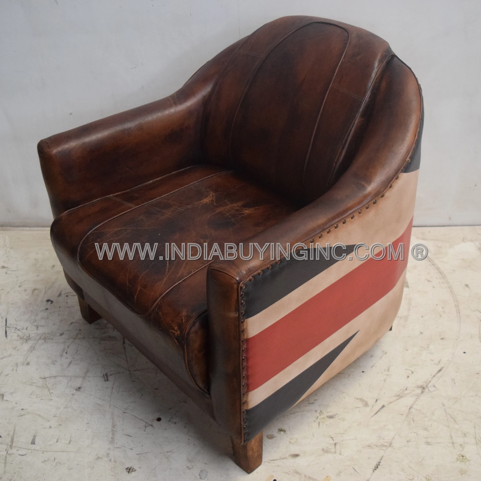 Unique Vintage Home Furnishing Chesterfield Single Seat Leather Sofa Made in India available at Reasonable Price