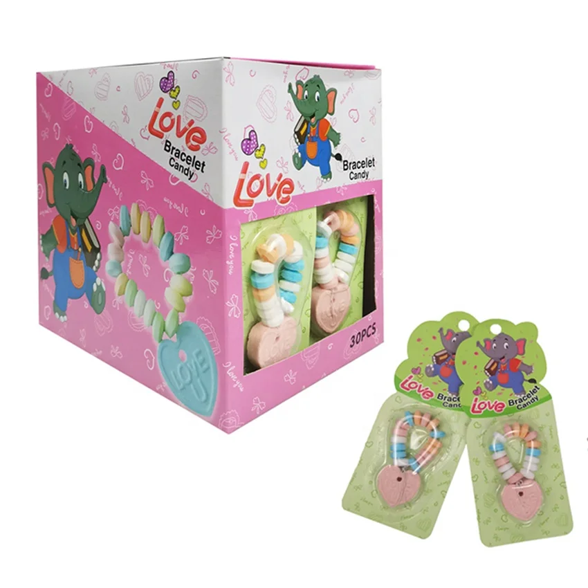 Factory Wholesale New Ietm Bracelet Heart Shaped Tablet Candy Sweet Confectionery Bonbons Pressed Candy Hard Candies