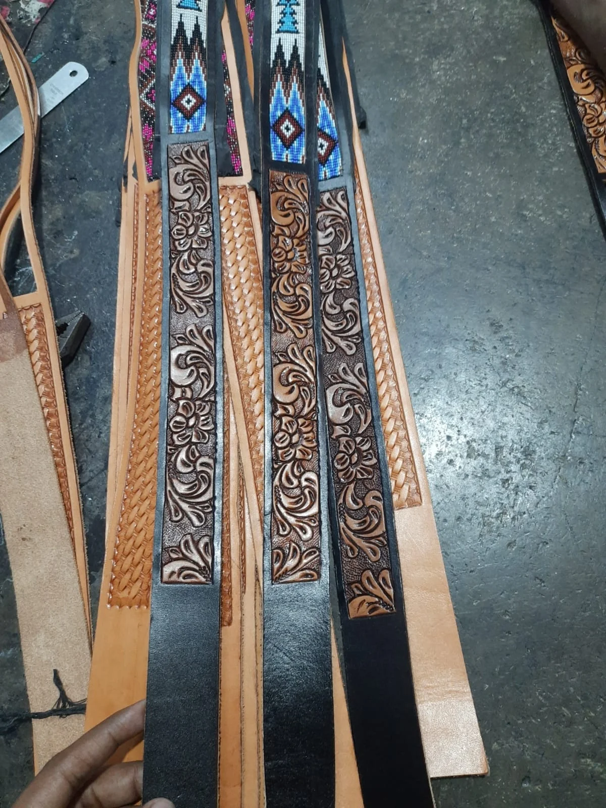 Изготовленный На Заказ Западный Ремень из коровьей кожи с бусинами ручной вышивкой цветочный дизайн от производителя