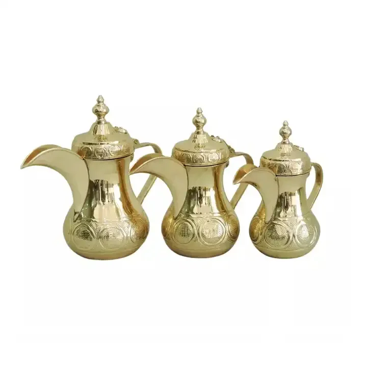 Arabic Style Culture Dallah Best Prices Metal Gold Polished Dallah Coffee For Serving Tea Milk Dallah Pot At Competitive Prices