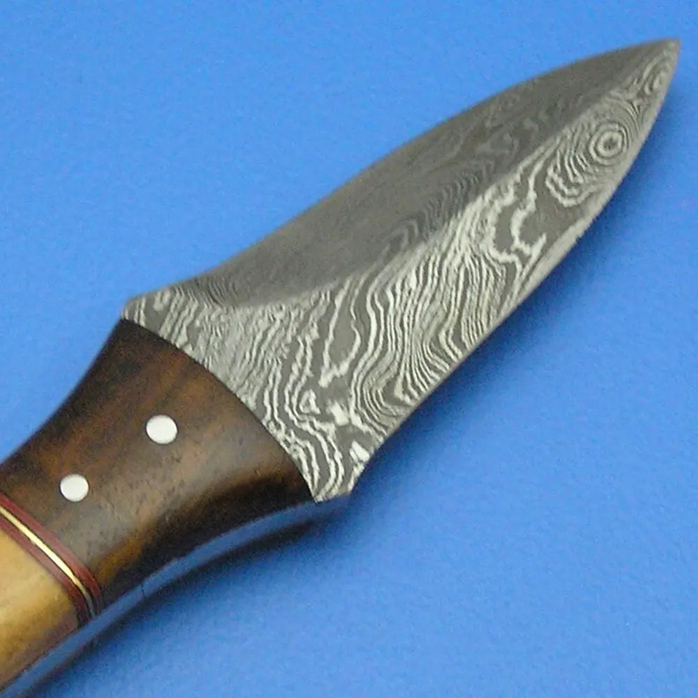 Custom Logo Wood Handle Seafood Opener oyster knife Premium Damascus Steel Shucking Oyster Knife