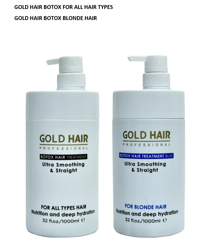 Professional Gold Hair Botox Hair Ultra Smoothing and Straightening Treatment 1000ml