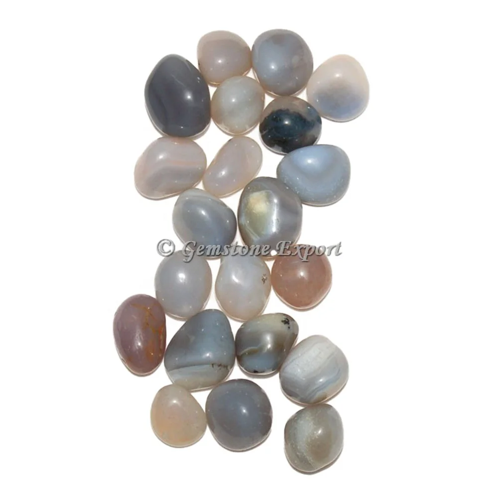 Bulk Natural Agate Polished Gray Agate Tumbled Stone For Sale At Wholesale Price For Healing
