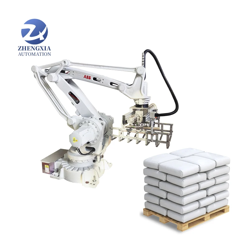High speed 20 kg 25 kg 50 kg Bag Barley Bag Robotic Full Automatic Palletizer Cement Rice Wood Pellets ABB Palletizer Robot