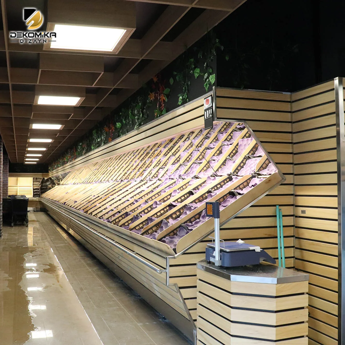 Green grocery with mirror and three boxes made from wood and metal carcasses |  OEM Product High quality and Best Price