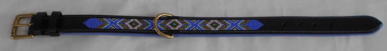 Leather Dog Collar Beaded soft padded Masai super soft padded for dogs Trendy New Latest Real Luxury Genuine Leather