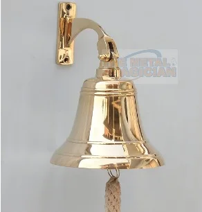 Solid Brass Hand Bell School Bell Call Service Bell with Wood Handle BRASS SOLID Handmade Customized  Hand Made