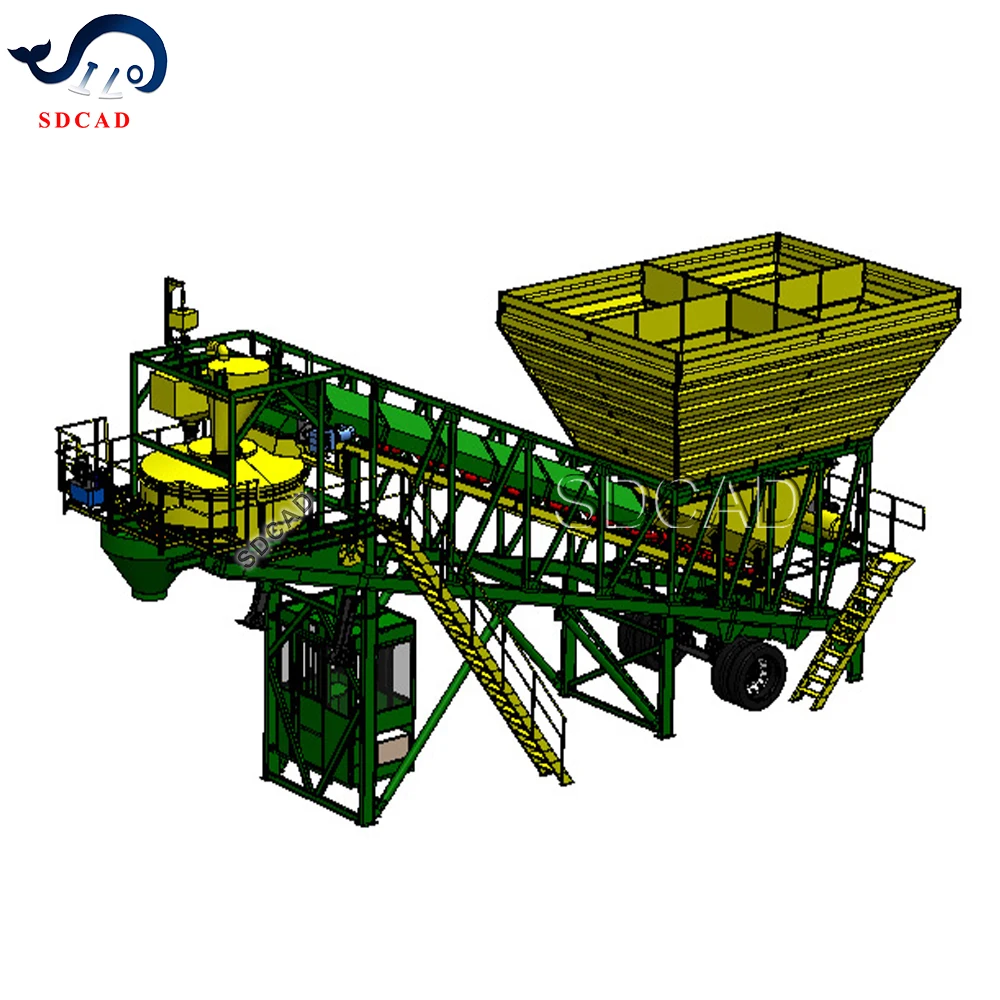 low price concrete plant manufacturers Compact dry Mix Concrete Batching Plant control with Touch panel