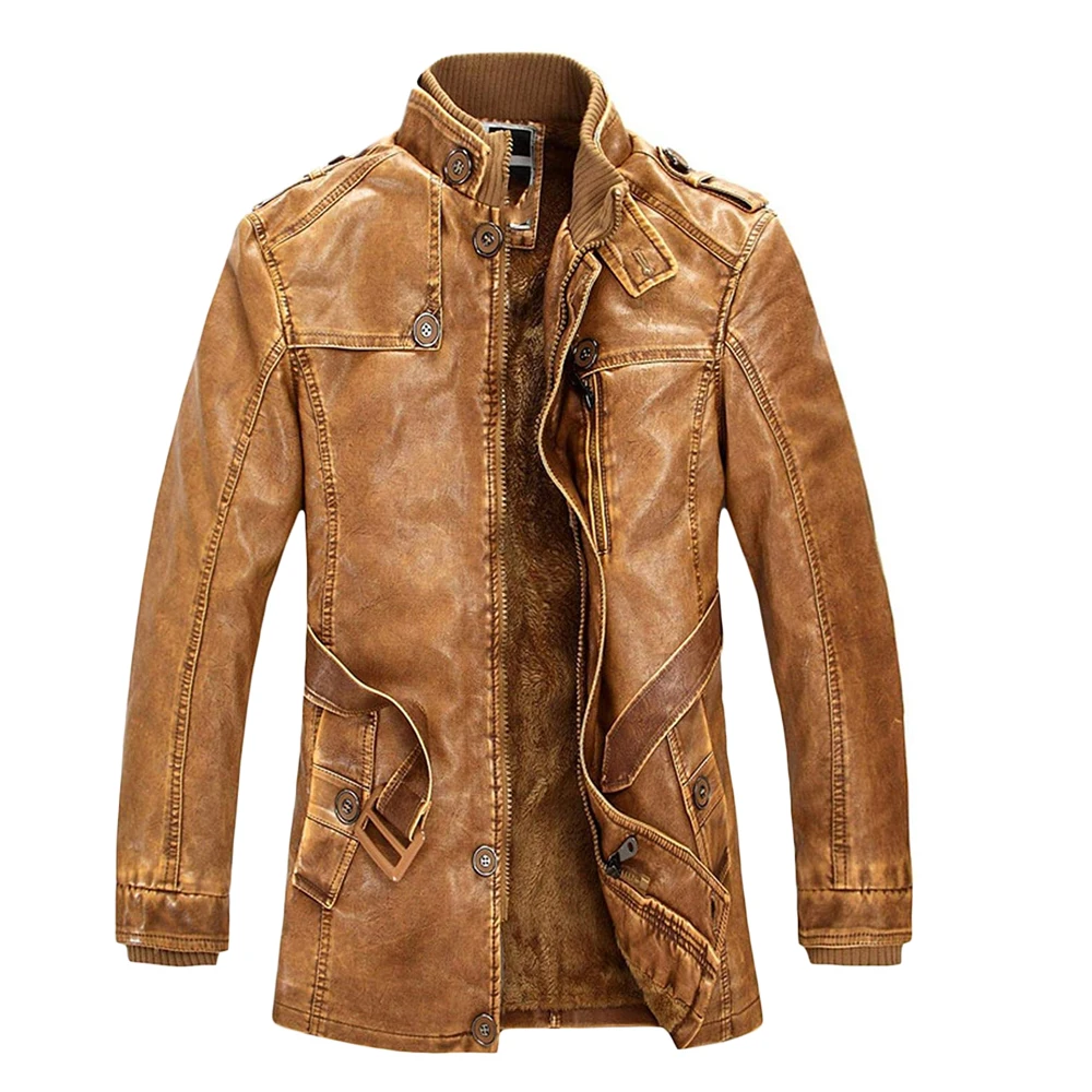Custom Leather Coats Men Basic Genuine Leather Jackets Trench Sheepskin Coat