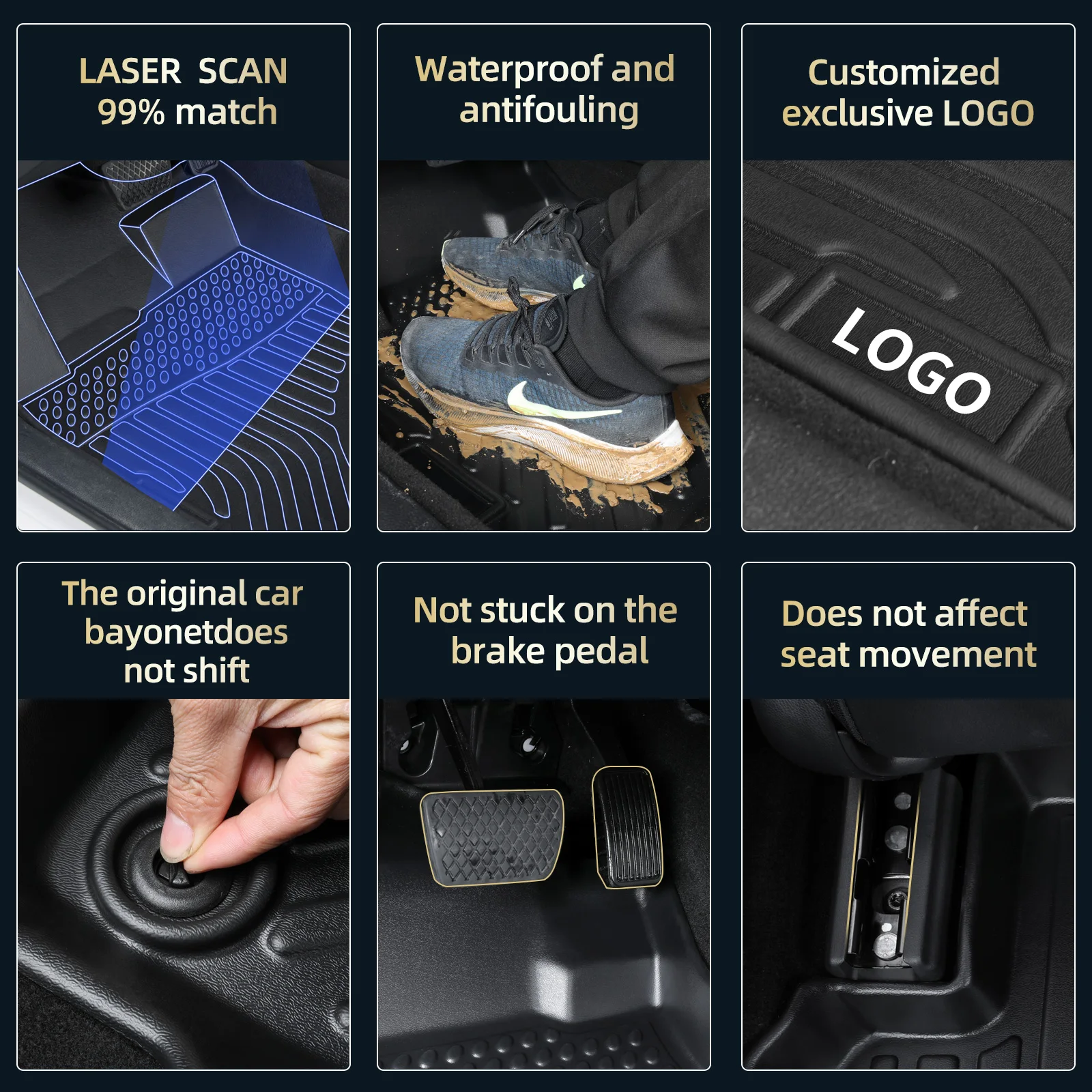 Anti-slip car pads foot mats 3D odorless right hand driver car floor liners carpet for Honda accord crv fit Jazz