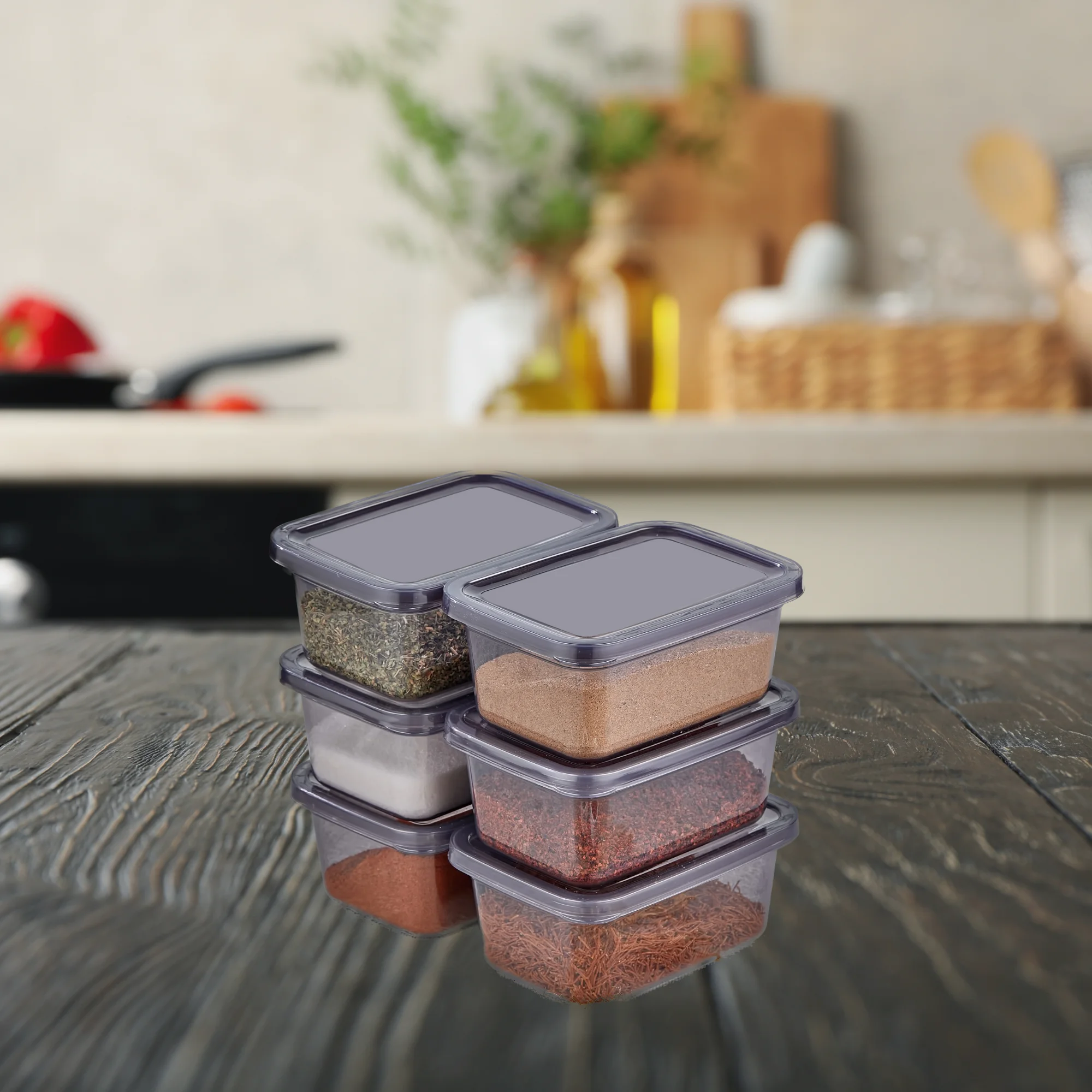 Набор ящиков для хранения продуктов органайзер холодильника стеллаж Штабелируемый пластик с ручками кладовой пластиковый тип магазина