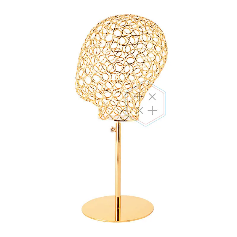 Gold Hollow Out Adjustable Mannequin Head for wigs hat display