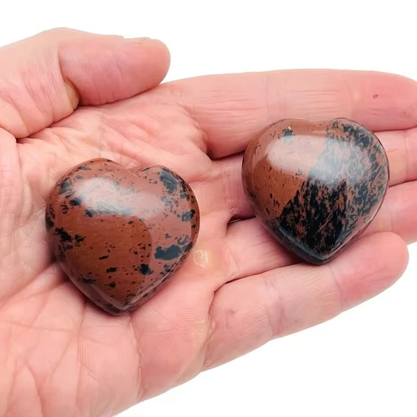 Wholesale Natural Red Mahogany Obsidian Heart Crystal Polished Energy Metaphysical Chakra Balance For Meditation And Decoration