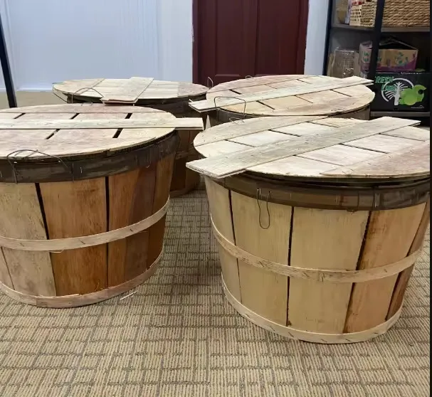 Good Price To Import - Raw Acacia Wood Bushel Crab Baskets With Cover - Fresh Seafood Storages - Origin From Vietnam