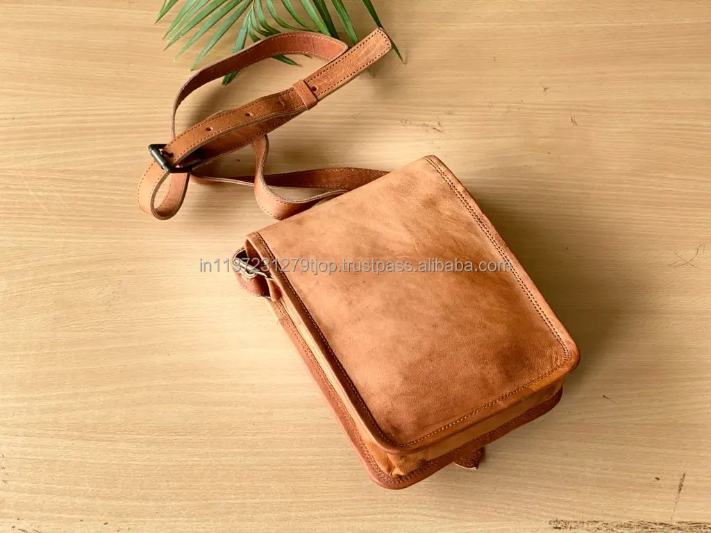 Real Leather Handmade Sling Bag Vintage 7*9 Inch  Shoulder Bags