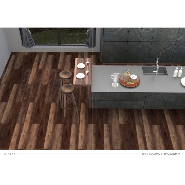 SPC Flooring Waterproof Rigid Core Vinyl Tiles for Kitchen Room and Living Room Decoration from India Export
