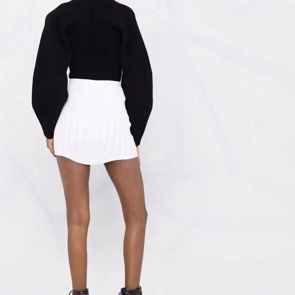 School Girls Mini Sexy Women Short Skirts Knitted Skirt Ribbed Knit Fitted Mini Womens Skirts