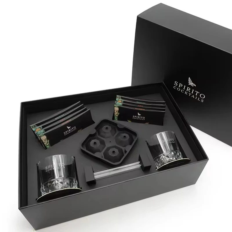 Premium Cocktail Bar tasting set Ready To drink glasses ice mold and straws for home bar