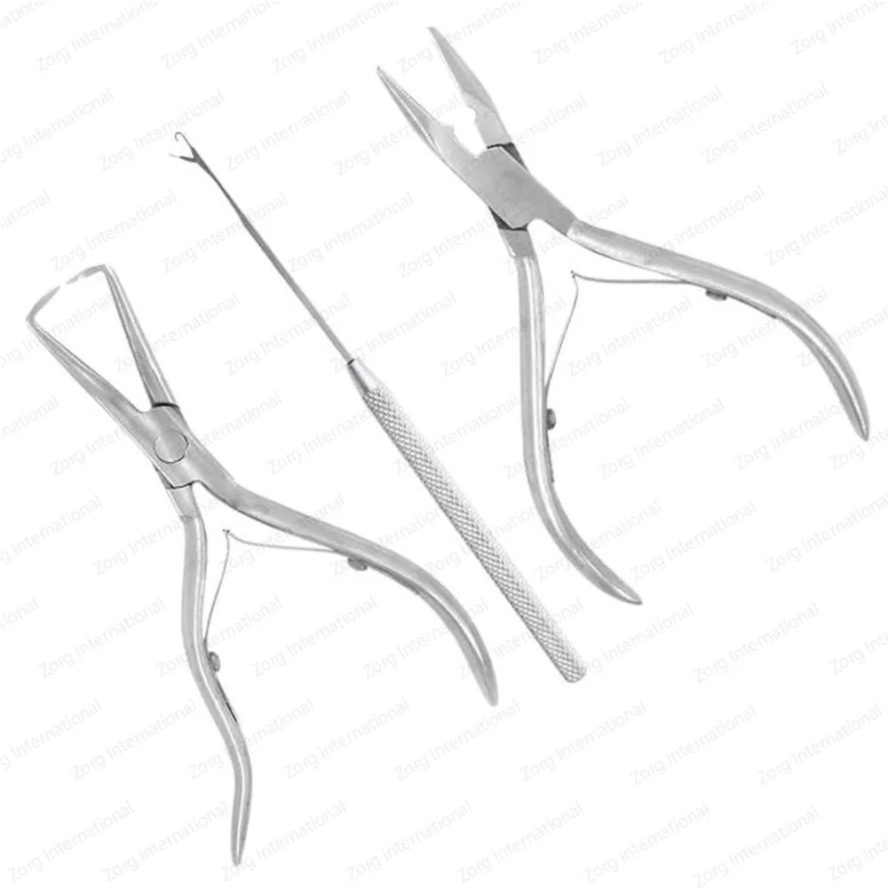 Hair Extensions Tools Stainless Steel Hair Extension Pliers Sets Kit With Hook Needle Manufactured By Zorg International