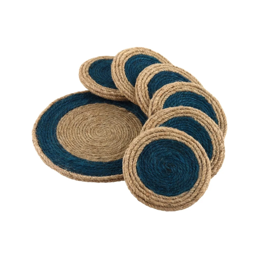 Heat Insulation Coasters with Colorful Collection Best Selling Eco Friendly Hemp Rope Placemats Coffee Mats Woven Jute Product