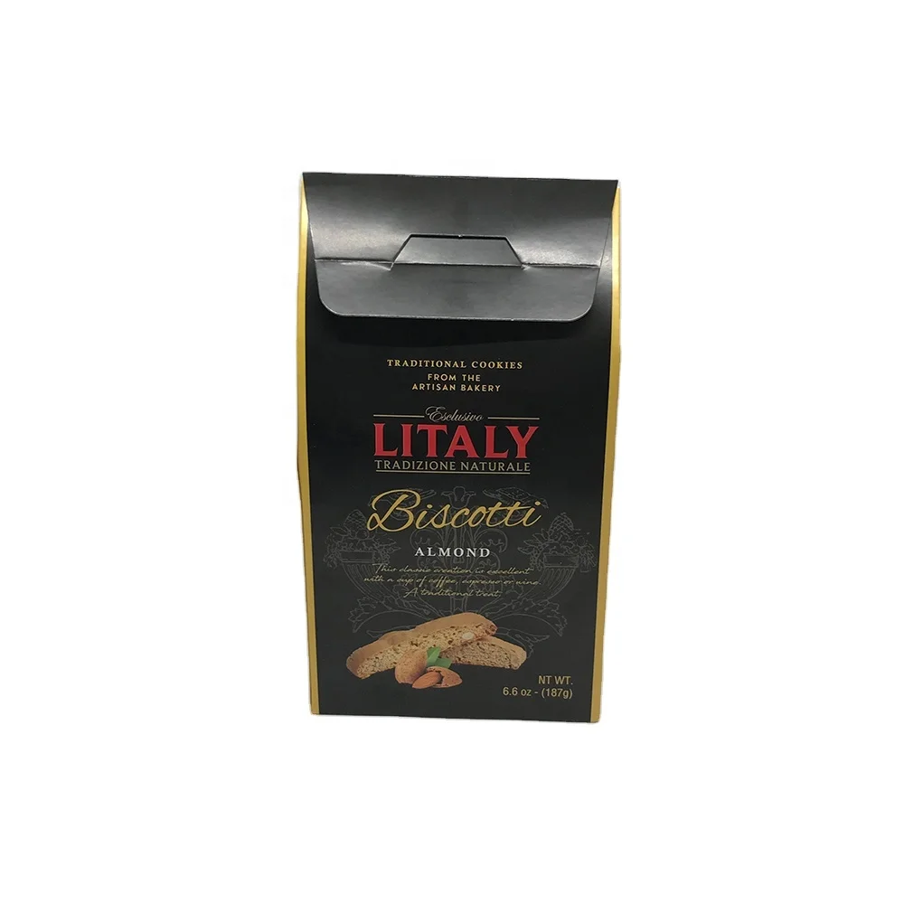 Black Cardboard Biscuit Box Custom Made food Packaging Material Package high Quality Printing