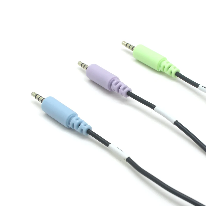 Customized ECG 2.5mm 4 Poles Audio Plug To 4.0mm Electrode Button Lead Wires Cable With Resistor Value