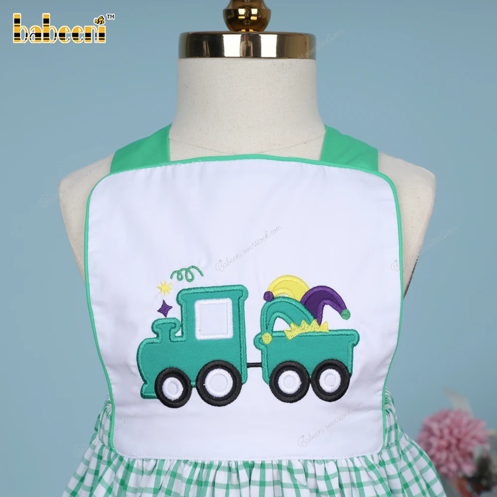 Mardi Gras Appliqued boy bubble OEM ODM Customized romper Full Luxury Children - BB3444