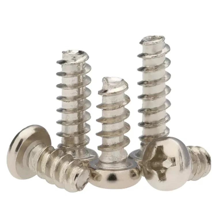 M1.4 M1.7 M1.8 M2 M2.3 M2.5 M2.6 M3 M3.5 M4 M5 Nickel Plated Phillips Pan Head Plastic Self Tapping Thread Forming Screws