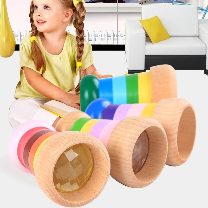 2023 New Arrival Creative Color Recognition Early Educational Toys Wooden Kaleidoscope Toys