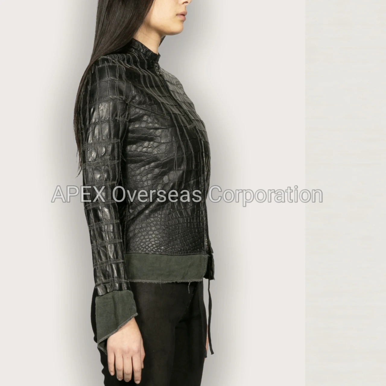 Hot Sale Leather Woman Jacket Fashionable Wholesale Women Crocodile Python Alligator Python Leather Design Women Jacket