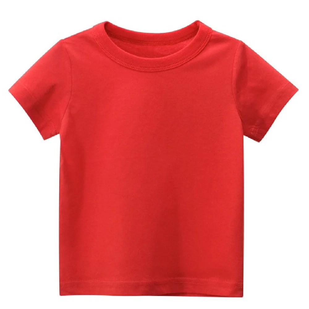 100% Soft Cotton T Shirt For Kids Plain Blank High Quality T Shirt Toddler Boys & Girls Baby Kids Clothes