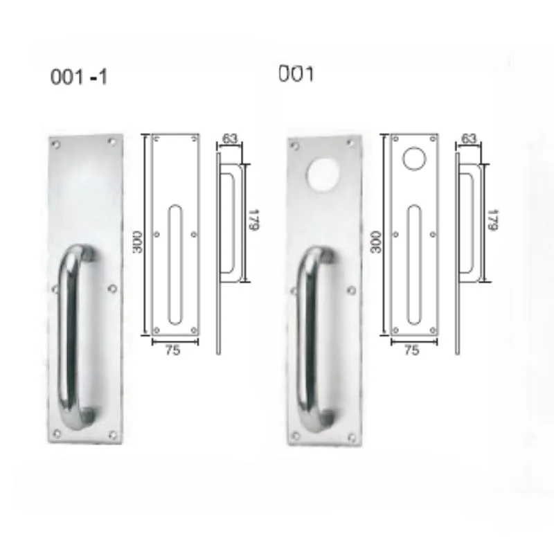 Modern Style Stainless Steel Pull Plate Handle  for Panic Exit Device