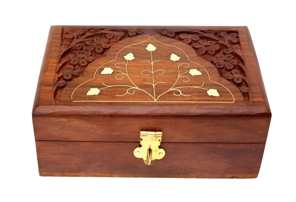 Directly from India Wooden carving Jewlery Box for Storage Gift and Packaging for Watches and Jewelry