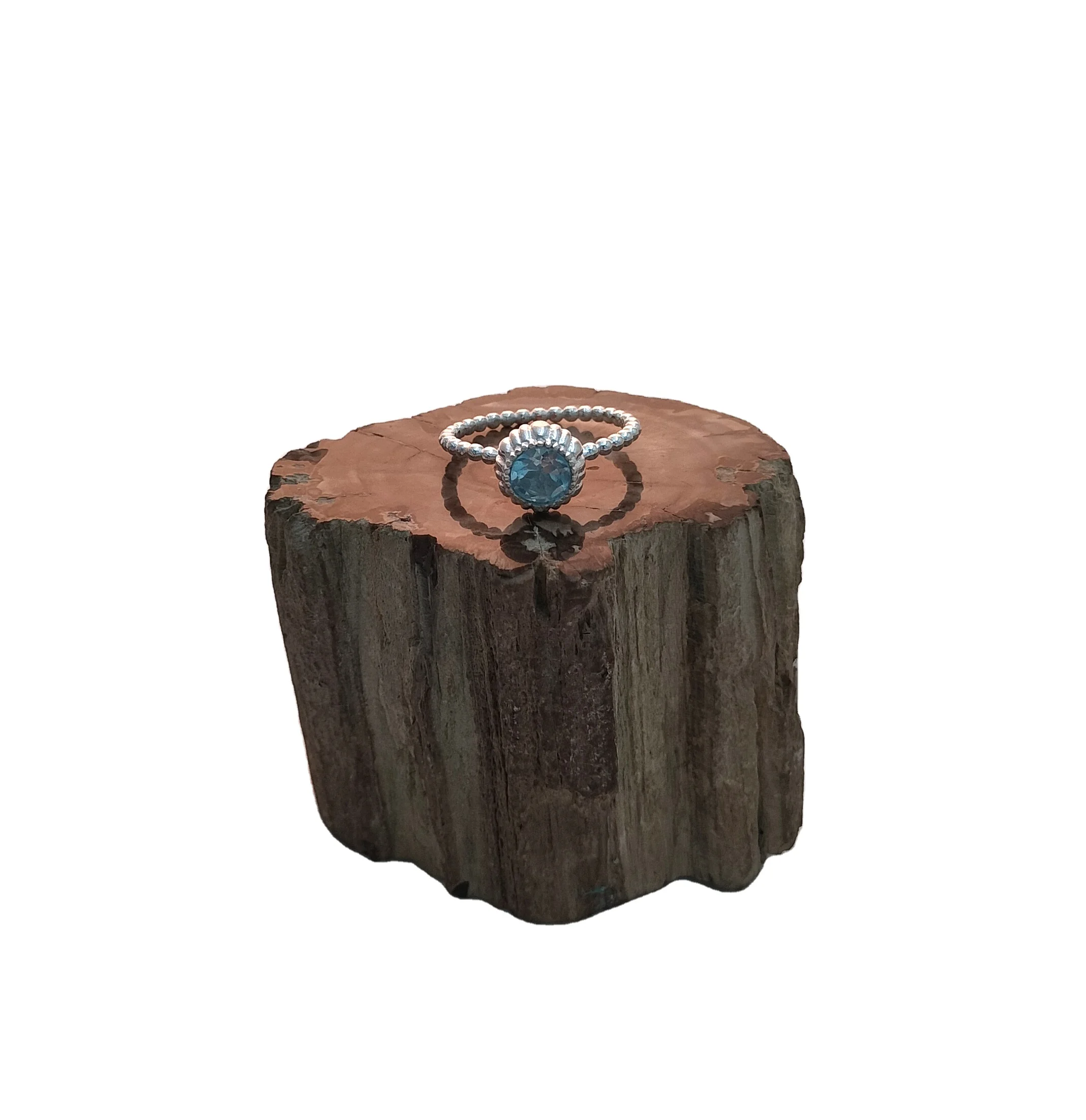Ladies Trendy Classic Blue Topaz And Iolite Gemstone Ring Unisex 925 Sterling Silver Ring For Women