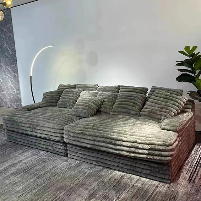 New Minimalist Living Room Furniture Sofa Set Home Theatre Sofa Bed Double Velvet Fabric Sofa Couch