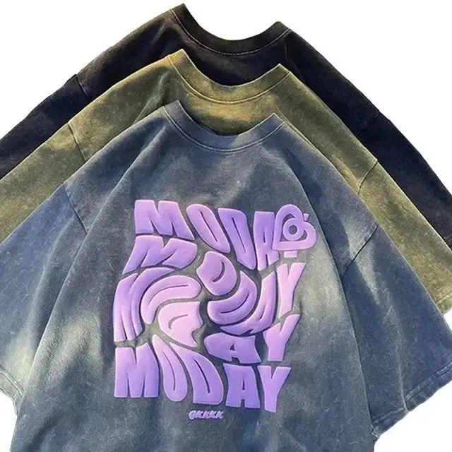 Custom Oversize Acid Wash T Shirt,Cotton Oversized Boxy Drop Shoulder Heavyweight Tshirt,300 Gsm Acid Wash T-Shirt Oversized Tee