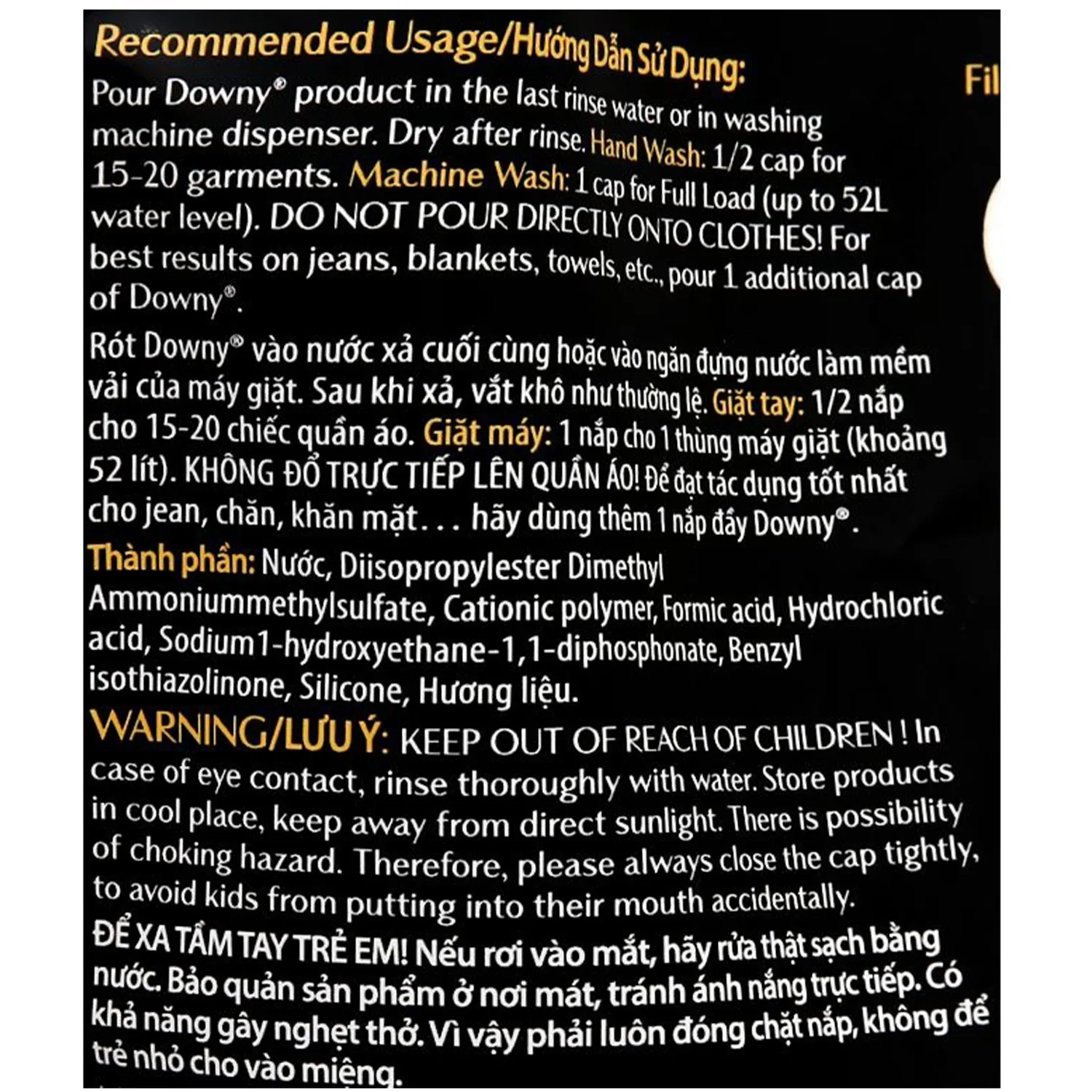 Household Chemicals Dow-ny fabric conditioner softener 1.35L (Daring) -Odor booster liquid after washing-Laundry Fabric Softener