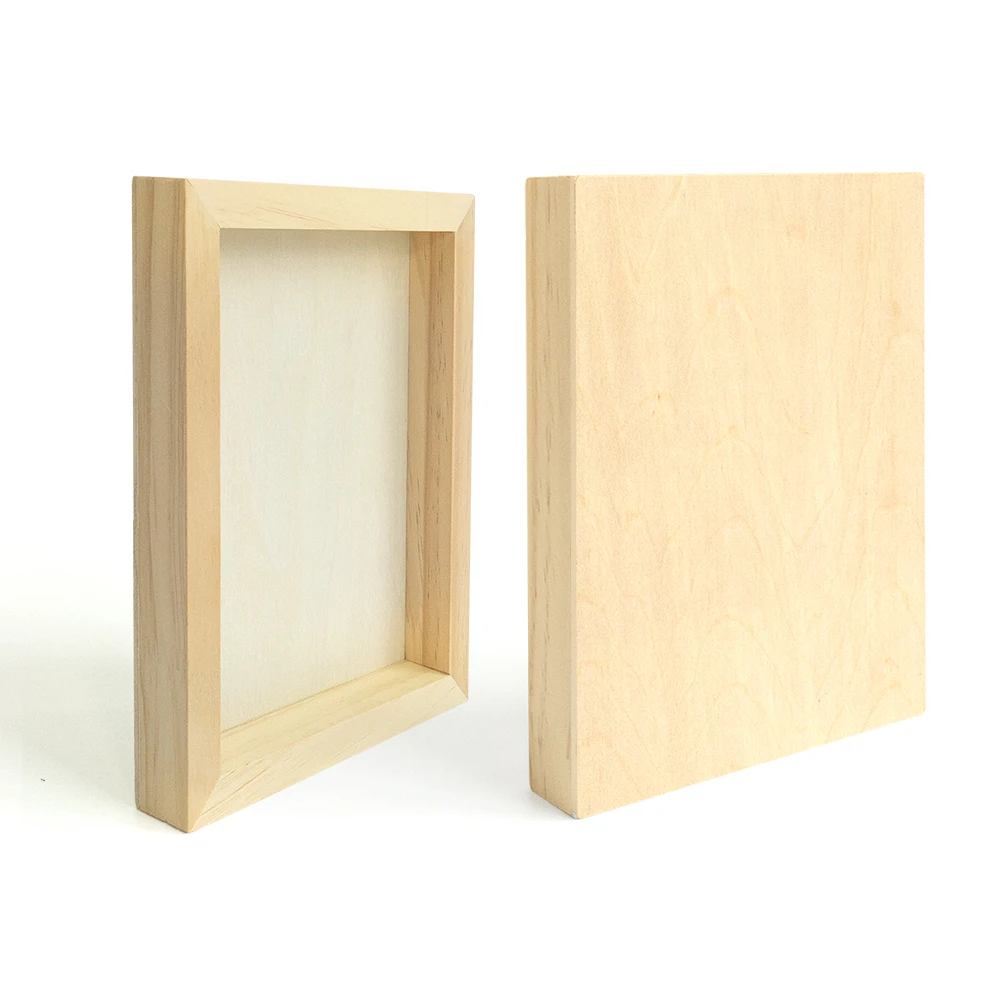 1.8CM Deep Cradle Board 8x10 Inch Wooden Canvas Panel Unfinished Basswood Paint Pour Board Art Painting Medium