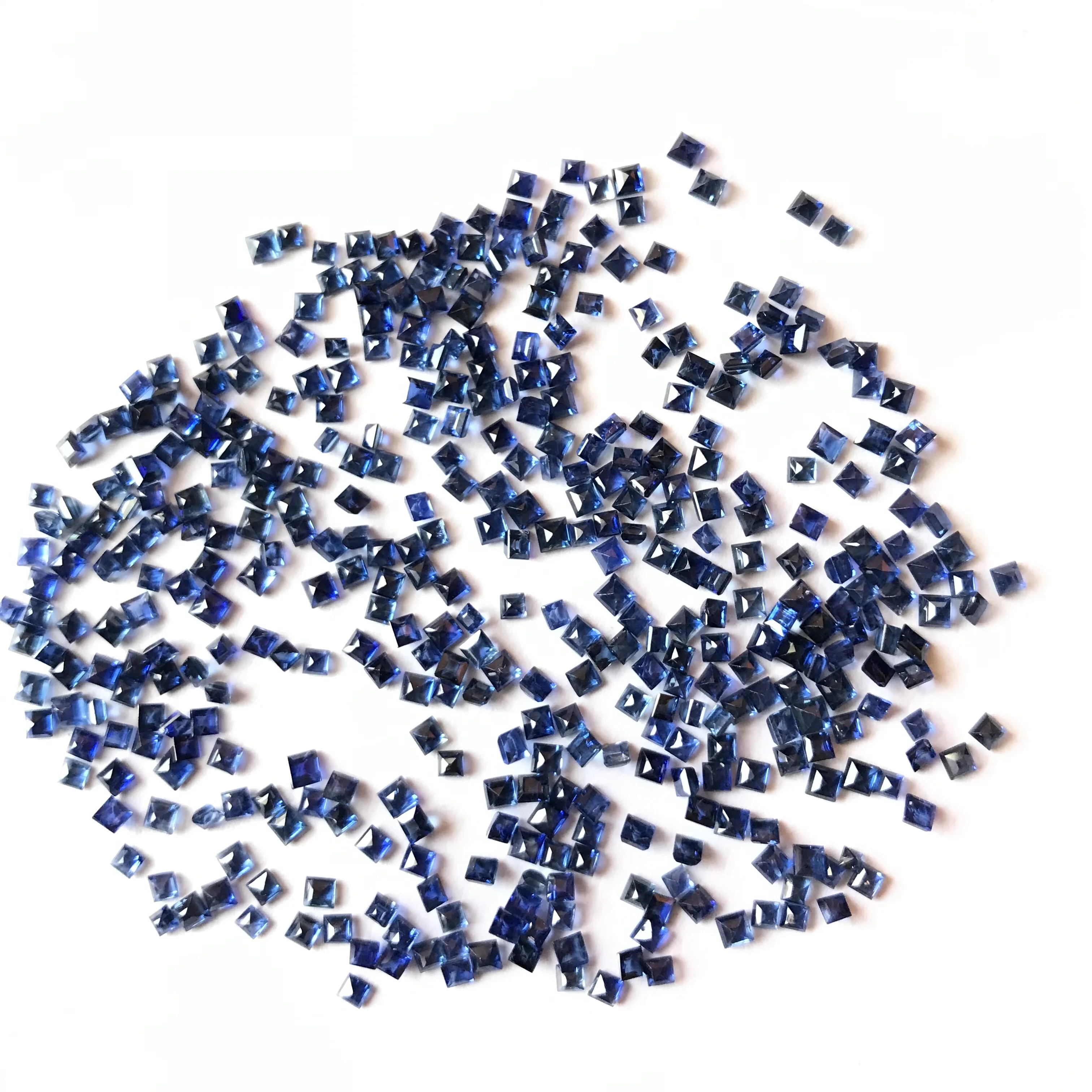1.5-3mm Square Natural Blue Sapphire Loose Gemstones Faceted Sapphire Natural Stone For Jewelry Making Wholesale Price Vivaaz G