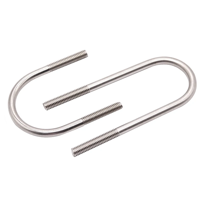 High Strength Din3570 Stainless Steel M8 Square U Bolt Custom Size for Industrial Use Hardness Metric System Measurement